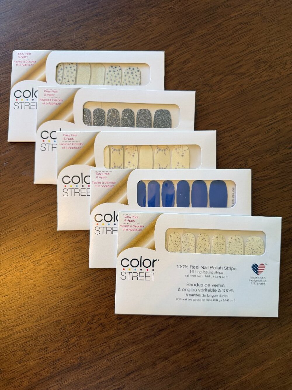 Color Street Nail Strips Lot 5 Retired Celestial Glitter Moon River Cosmos NWT